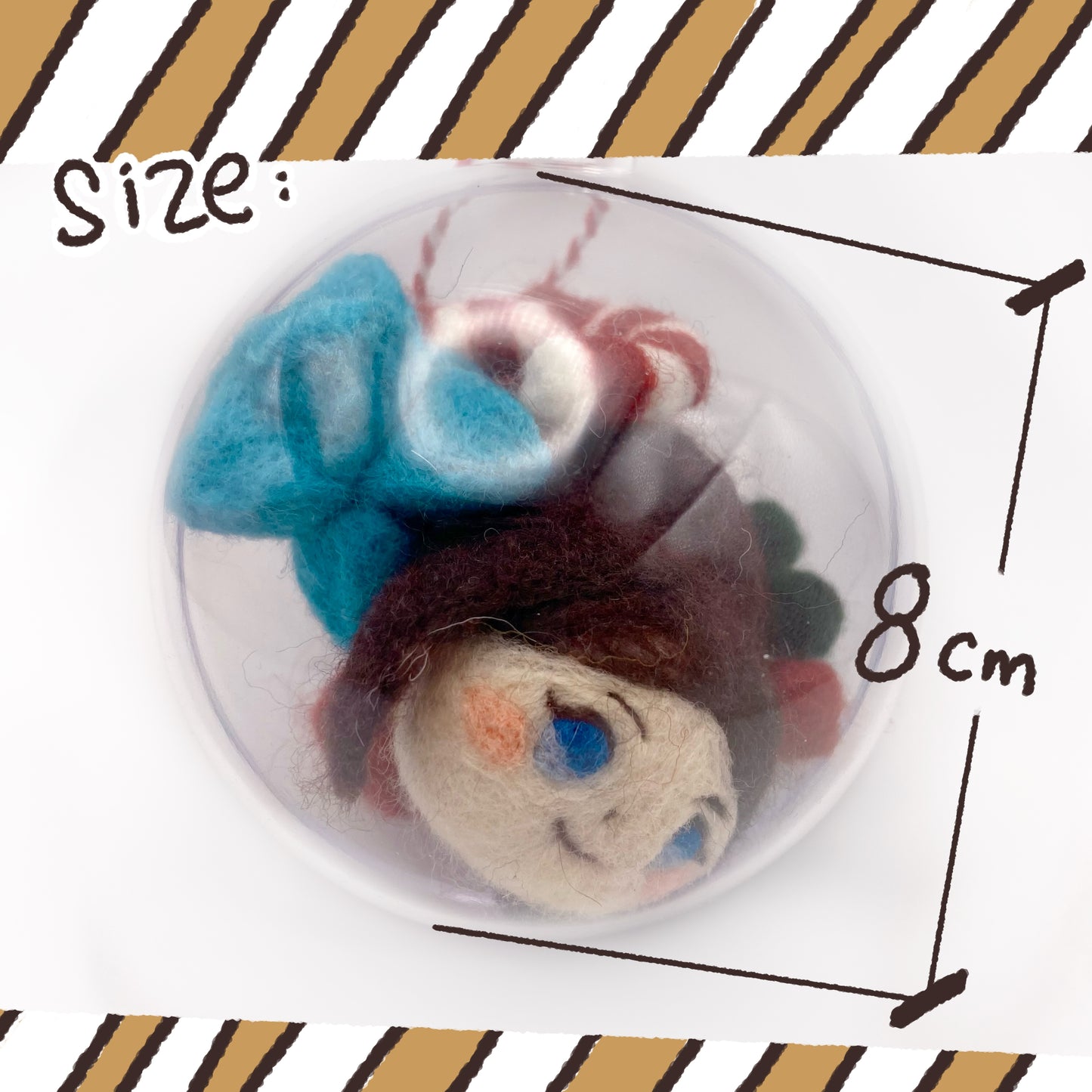 Custom Anime Character Christmas Ornament - Handmade Felt Bauble, Personalized Holiday Gift with Choice of Decorations and Colors
