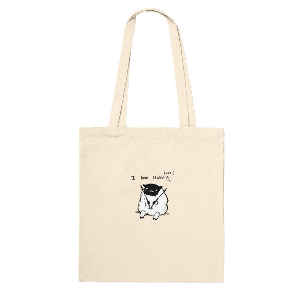 I love stabbing (wool) Premium Tote Bag